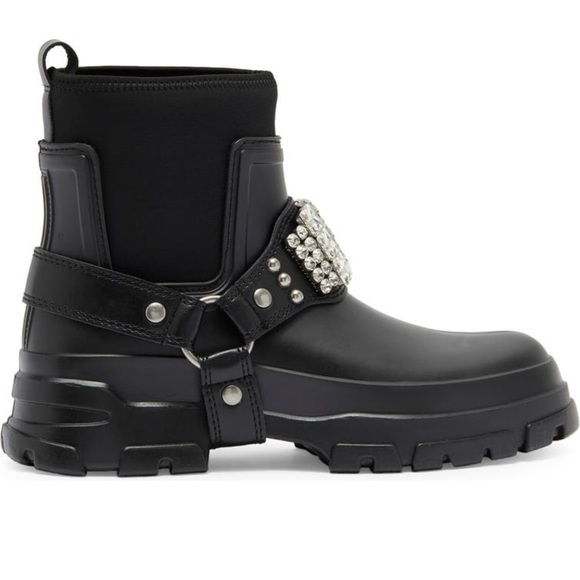 Karl Lagerfeld Rylie Crystal studded lug boots. - Picture 2 of 5